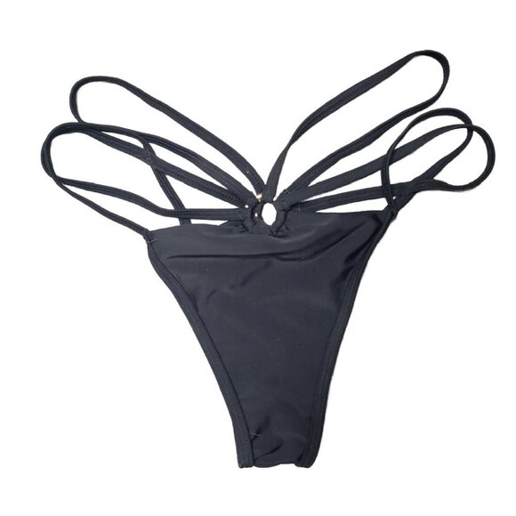 Tobi Women's Black Strappy Swimsuit Bikini Set Two-Piece Sz S (1173] - Picture 5 of 9